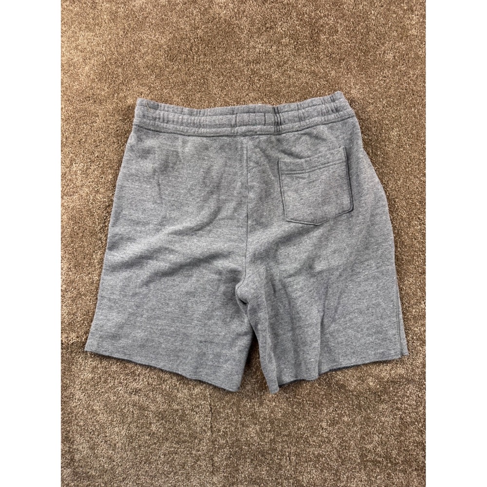 Hollister Mens Heather Grey Surf Co Logo Sweat Shorts Medium Drawstring Fleece - Picture 6 of 7